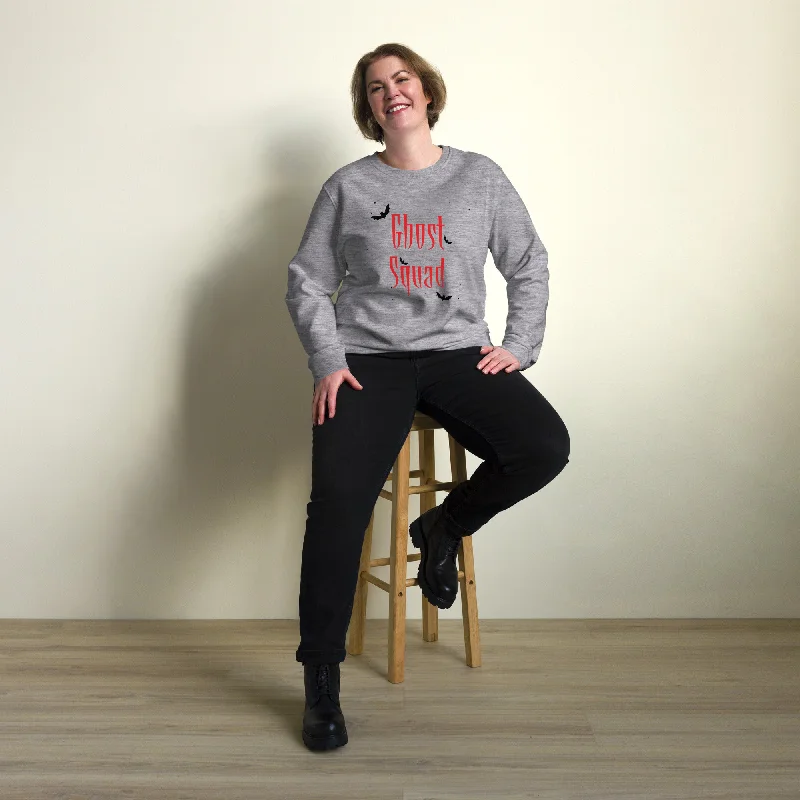 Ghost Squad Halloween Graphic Women Organic Sweatshirt Hoodie with Color Block Contrast Stylish Ghost Squad Halloween Graphic Women Organic Sweatshirt Hoodie with Color Block Contrast Stylish