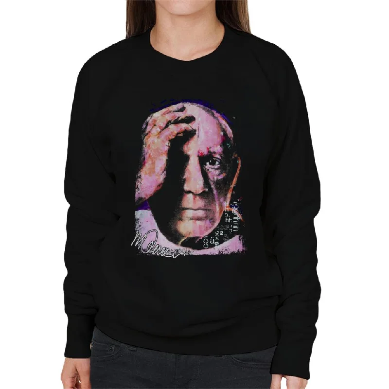 Sidney Maurer Original Portrait Of Pablo Picasso Close Up Women's Sweatshirt Hoodie with Toggle Buttons Decorative Unique Sidney Maurer Original Portrait Of Pablo Picasso Close Up Women's Sweatshirt Hoodie with Toggle Buttons Decorative Unique