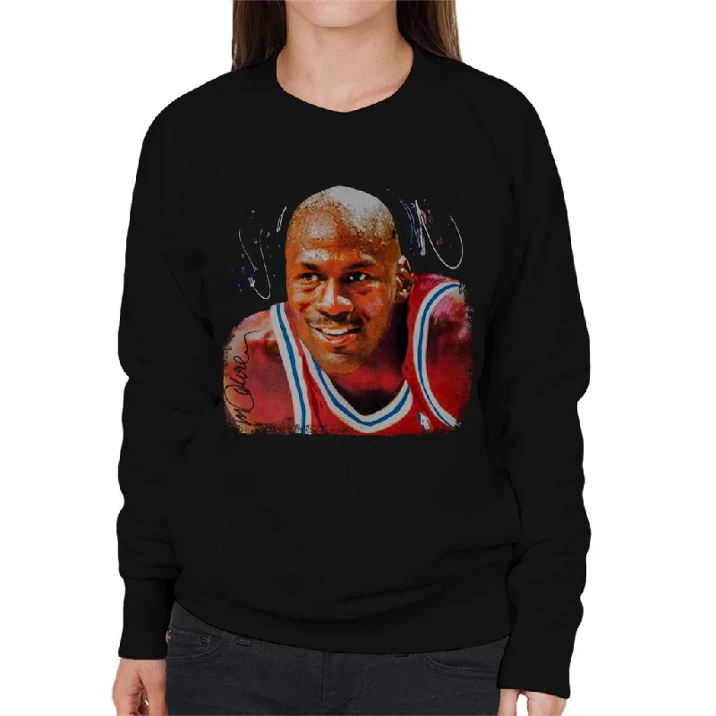 Sidney Maurer Original Portrait Of Michael Jordan Chicago Bulls Women's Sweatshirt Hoodie with Cuffed Sleeves Snug Secure Sidney Maurer Original Portrait Of Michael Jordan Chicago Bulls Women's Sweatshirt Hoodie with Cuffed Sleeves Snug Secure