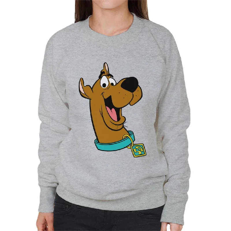 Scooby Doo Collar Smile Women's Sweatshirt Hoodie with Mock Neck Collared Structured Scooby Doo Collar Smile Women's Sweatshirt Hoodie with Mock Neck Collared Structured