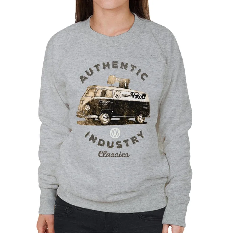 Volkswagen Industry Classics Camper Women's Sweatshirt Hoodie with Raglan Sleeves Sporty Comfortable Volkswagen Industry Classics Camper Women's Sweatshirt Hoodie with Raglan Sleeves Sporty Comfortable