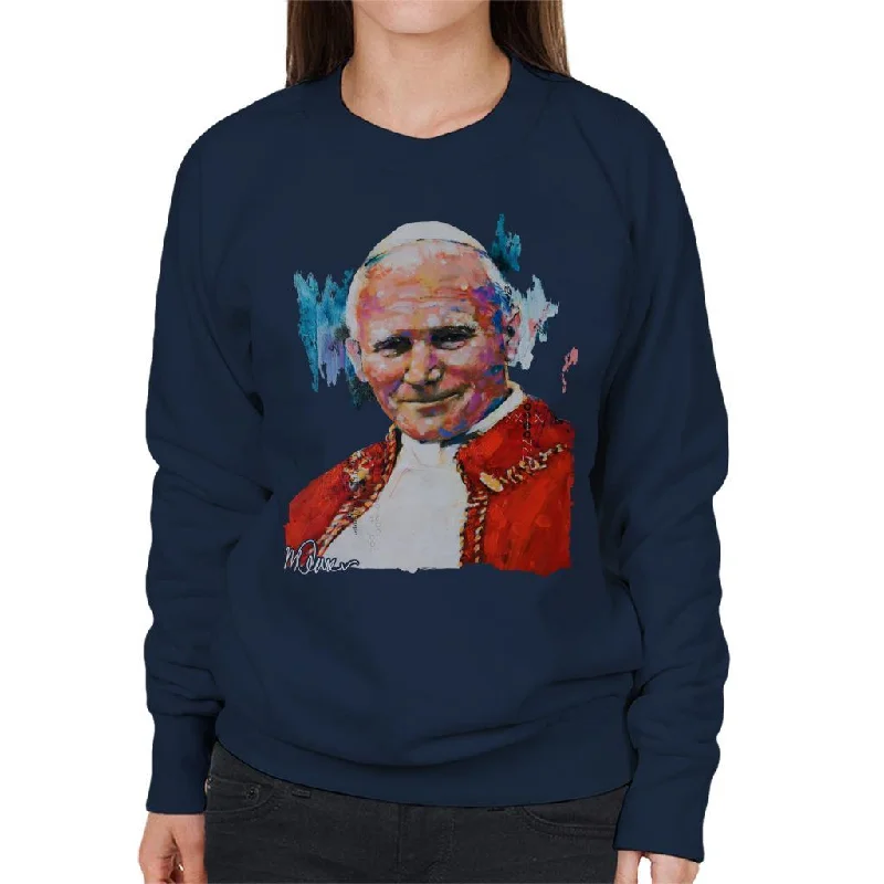 Sidney Maurer Original Portrait Of Pope John Paul II Women's Sweatshirt Hoodie with Slim Fit Tailored Modern Sidney Maurer Original Portrait Of Pope John Paul II Women's Sweatshirt Hoodie with Slim Fit Tailored Modern