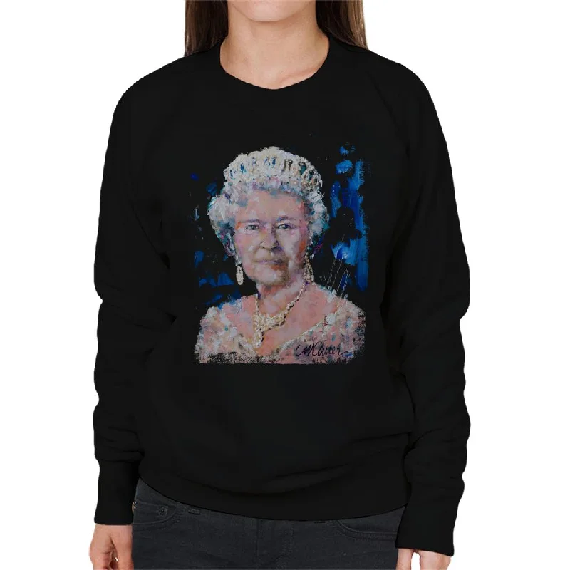Sidney Maurer Original Portrait Of Queen Elizabeth II Women's Sweatshirt Hoodie with Fur Luxurious Winter Sidney Maurer Original Portrait Of Queen Elizabeth II Women's Sweatshirt Hoodie with Fur Luxurious Winter