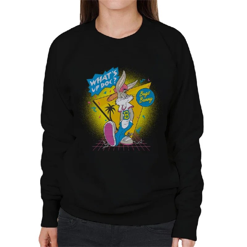 Looney Tunes Retrowave Bugs Bunny Women's Sweatshirt Hoodie with V-Neck Classic Versatile Looney Tunes Retrowave Bugs Bunny Women's Sweatshirt Hoodie with V-Neck Classic Versatile