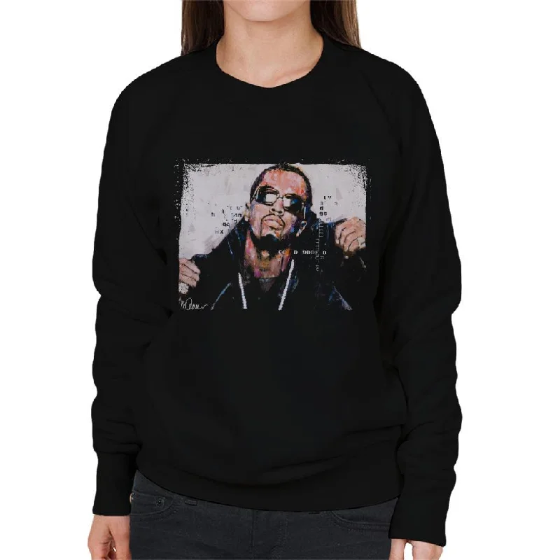 Sidney Maurer Original Portrait Of P Diddy Women's Sweatshirt Hoodie with Mock Neck Collared Structured Sidney Maurer Original Portrait Of P Diddy Women's Sweatshirt Hoodie with Mock Neck Collared Structured