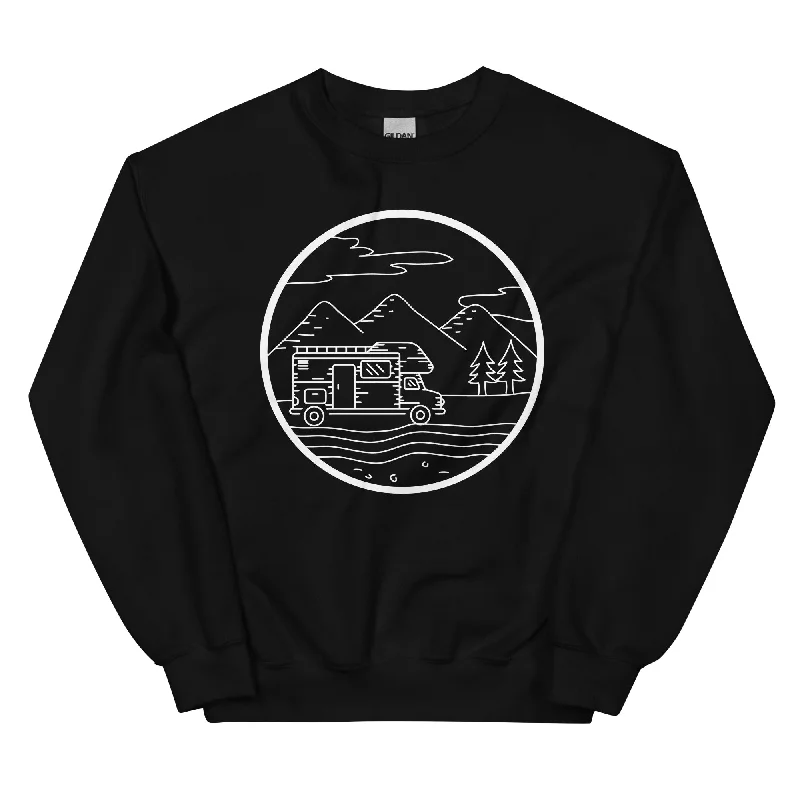 Berge - Camping Van - (13) - Sweatshirt (Unisex) Zip Hoodie Drawstring Kangaroo Pocket Berge - Camping Van - (13) - Sweatshirt (Unisex) Zip Hoodie Drawstring Kangaroo Pocket