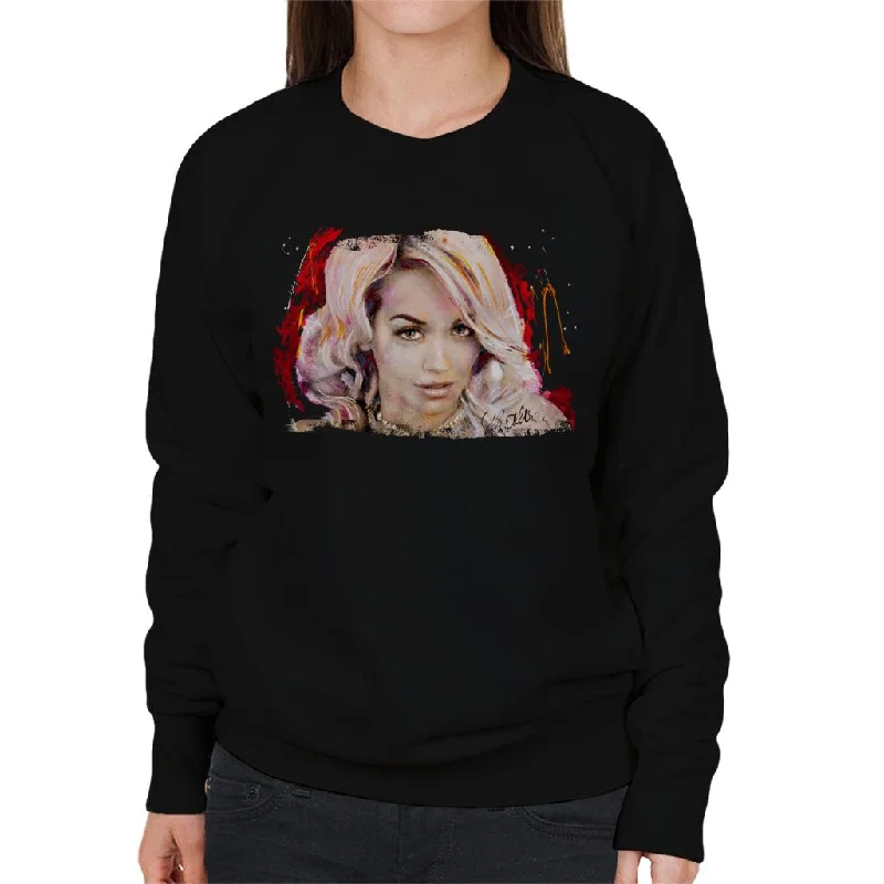 Sidney Maurer Original Portrait Of Rita Ora Pink Hair Women's Sweatshirt Hoodie with Camouflage Military Edgy Sidney Maurer Original Portrait Of Rita Ora Pink Hair Women's Sweatshirt Hoodie with Camouflage Military Edgy