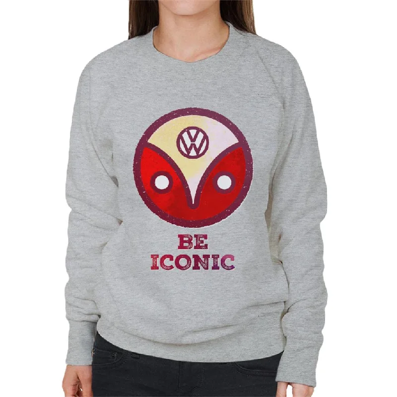 Volkswagen Be Iconic Camper Badge Women's Sweatshirt Hoodie with Illustration Artistic Creative Volkswagen Be Iconic Camper Badge Women's Sweatshirt Hoodie with Illustration Artistic Creative