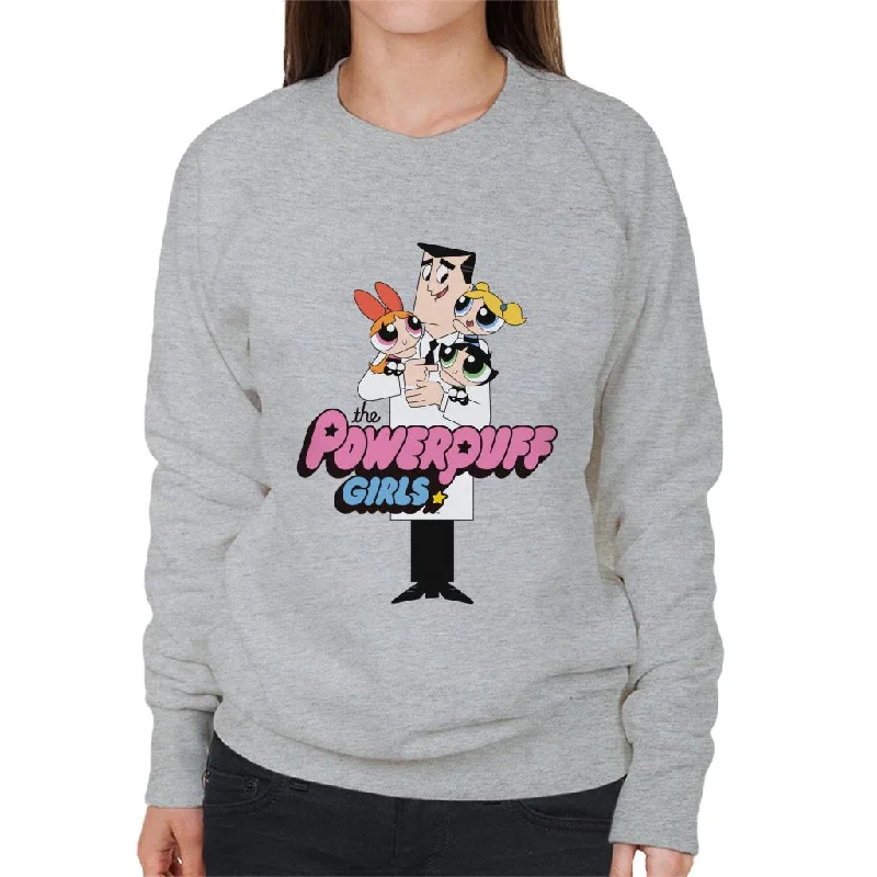 Powerpuff Girls With Professor Utonium Women's Sweatshirt Hoodie Dress Longline Feminine Powerpuff Girls With Professor Utonium Women's Sweatshirt Hoodie Dress Longline Feminine