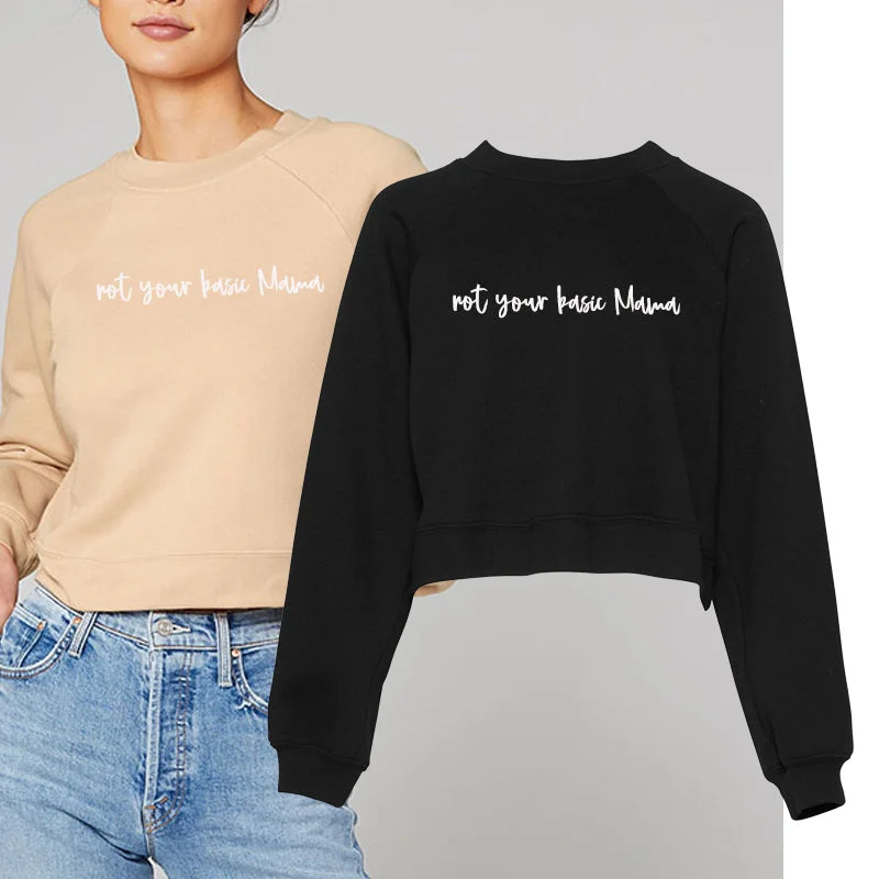 Not Your Basic Mama Raglan Fleece Sweatshirt (MRK X) Hoodie with Drawstring Waist Adjustable Fitted Not Your Basic Mama Raglan Fleece Sweatshirt (MRK X) Hoodie with Drawstring Waist Adjustable Fitted