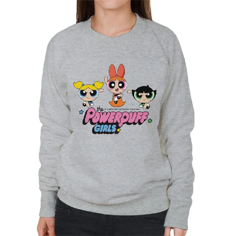 Powerpuff Girls Trio Blossom Jump Women's Sweatshirt Hoodie with Typography Text Message Powerpuff Girls Trio Blossom Jump Women's Sweatshirt Hoodie with Typography Text Message
