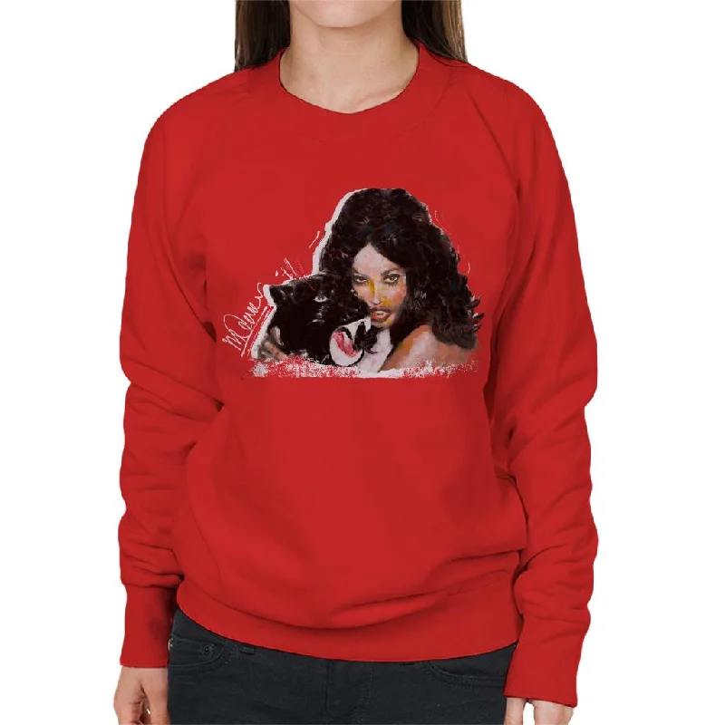 Sidney Maurer Original Portrait Of Naomi Campbell Panther Women's Sweatshirt Hoodie with Monochrome Minimalist Simple Sidney Maurer Original Portrait Of Naomi Campbell Panther Women's Sweatshirt Hoodie with Monochrome Minimalist Simple