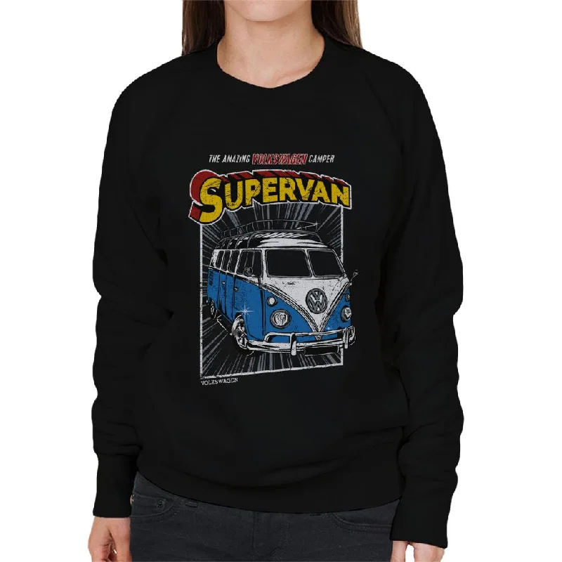 Volkswagen Comic Book Supervan Camper Women's Sweatshirt Hoodie with Tie-Dye Psychedelic Retro Volkswagen Comic Book Supervan Camper Women's Sweatshirt Hoodie with Tie-Dye Psychedelic Retro