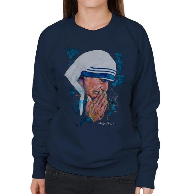 Sidney Maurer Original Portrait Of Mother Teresa Women's Sweatshirt Hoodie with High Neck Warm Protective Sidney Maurer Original Portrait Of Mother Teresa Women's Sweatshirt Hoodie with High Neck Warm Protective