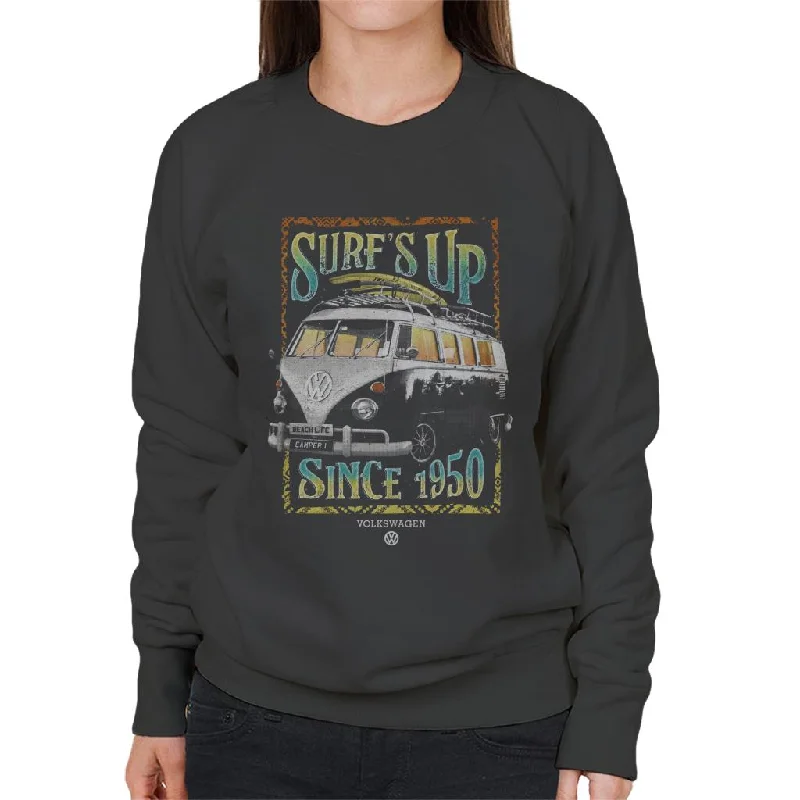 Volkswagen Camper Surfs Up Since 1950 Women's Sweatshirt Hoodie Crop Top Short Trendy Volkswagen Camper Surfs Up Since 1950 Women's Sweatshirt Hoodie Crop Top Short Trendy