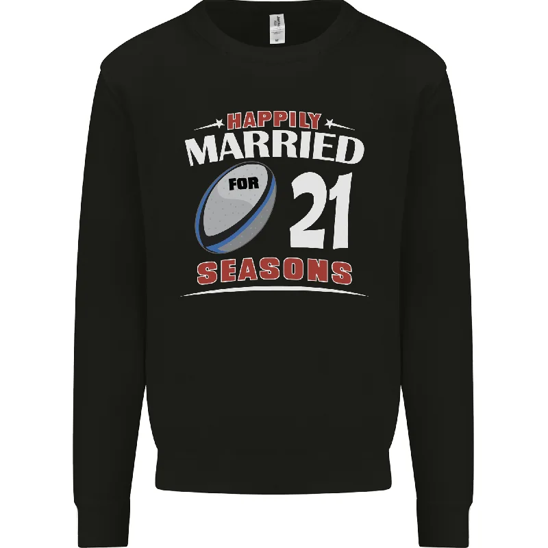 21 Year Wedding Anniversary 21st Rugby Mens Sweatshirt Jumper Hoodie Dress Longline Feminine 21 Year Wedding Anniversary 21st Rugby Mens Sweatshirt Jumper Hoodie Dress Longline Feminine