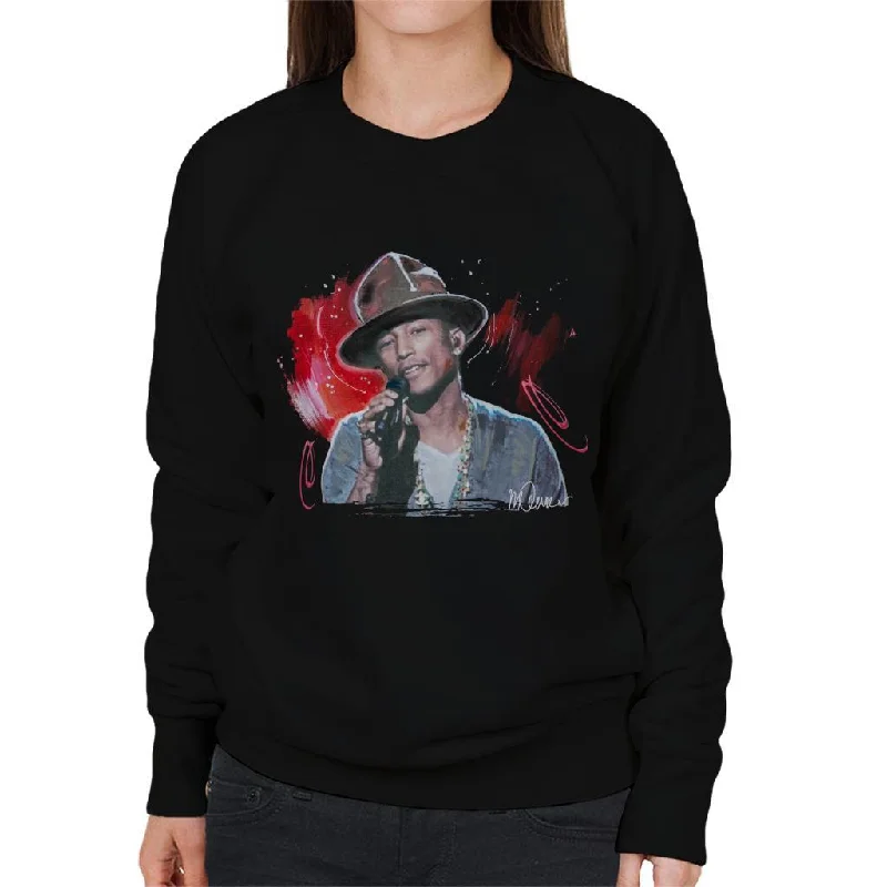 Sidney Maurer Original Portrait Of Pharrel Williams Live Women's Sweatshirt Cotton Hoodie Fleece Lining Warmth Sidney Maurer Original Portrait Of Pharrel Williams Live Women's Sweatshirt Cotton Hoodie Fleece Lining Warmth