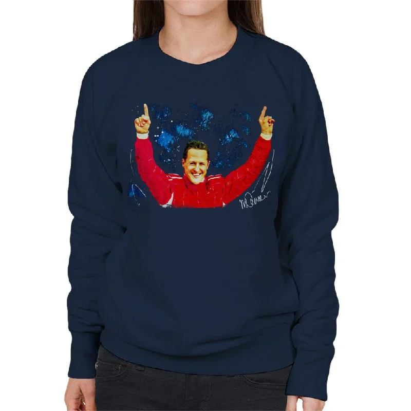 Sidney Maurer Original Portrait Of Michael Schumacher Ferrari Women's Sweatshirt Hoodie with Zipper Placket Modern Functional Sidney Maurer Original Portrait Of Michael Schumacher Ferrari Women's Sweatshirt Hoodie with Zipper Placket Modern Functional