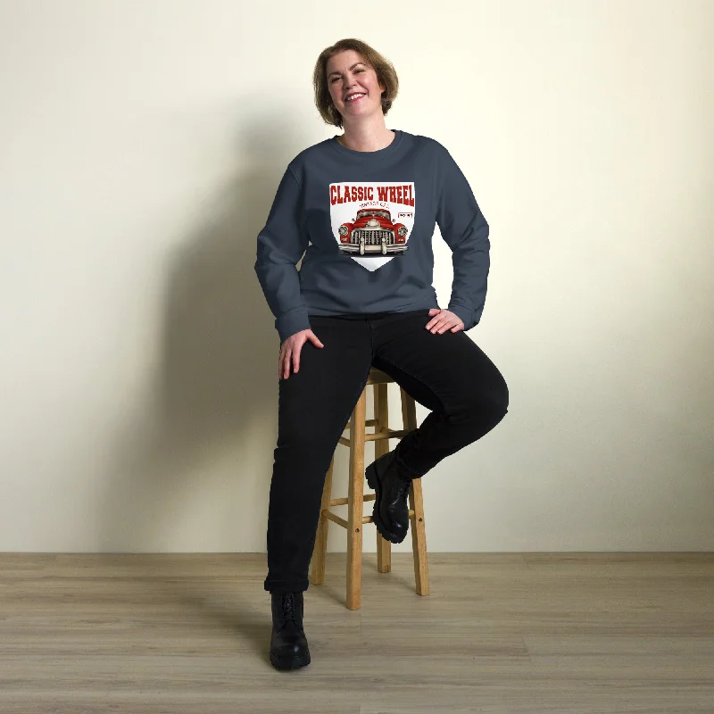 Classic Wheel Vintage Graphic Women Organic Sweatshirt Hoodie with Batwing Sleeves Loose Dramatic Classic Wheel Vintage Graphic Women Organic Sweatshirt Hoodie with Batwing Sleeves Loose Dramatic