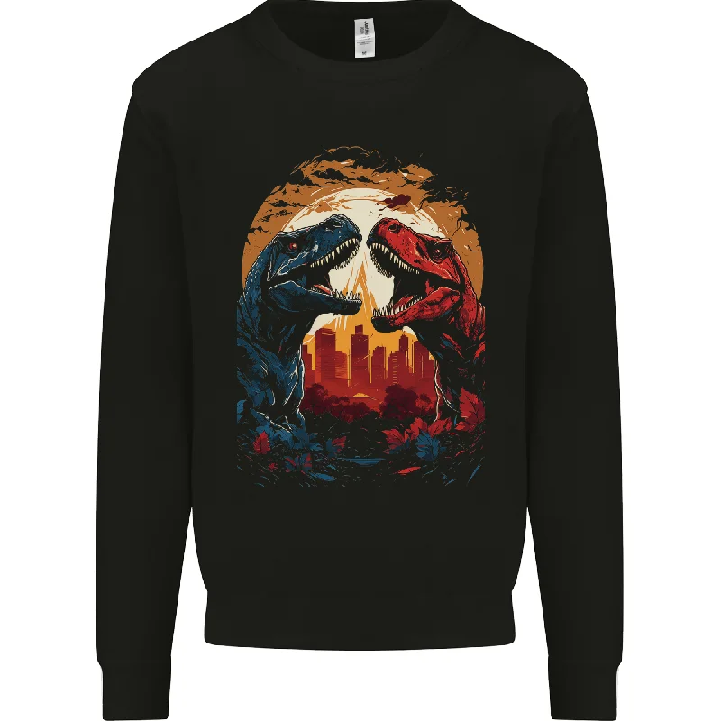 2 Dinosaurs With a Moon Backdrop T-Rex Lizard Mens Sweatshirt Jumper Hoodie with Raglan Sleeves Sporty Comfortable 2 Dinosaurs With a Moon Backdrop T-Rex Lizard Mens Sweatshirt Jumper Hoodie with Raglan Sleeves Sporty Comfortable