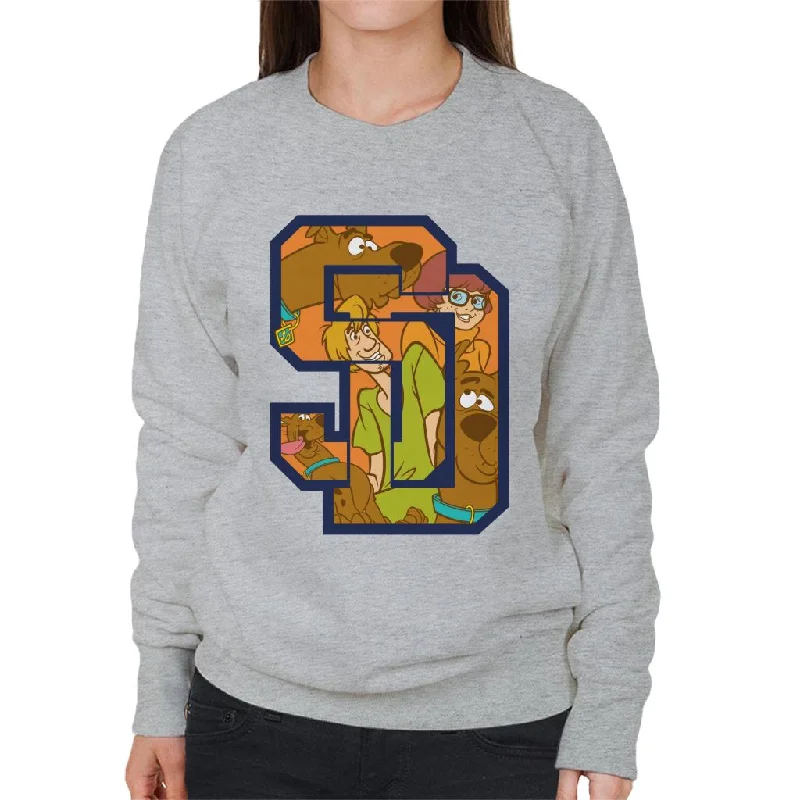 Scooby Doo Interlocking SD Women's Sweatshirt Hoodie with Set-In Sleeves Structured Classic Scooby Doo Interlocking SD Women's Sweatshirt Hoodie with Set-In Sleeves Structured Classic