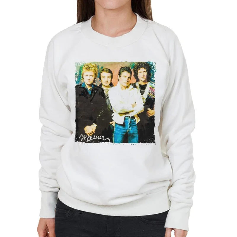 Sidney Maurer Original Portrait Of Queen Women's Sweatshirt Hoodie with Hem Applique Textured Unique Sidney Maurer Original Portrait Of Queen Women's Sweatshirt Hoodie with Hem Applique Textured Unique