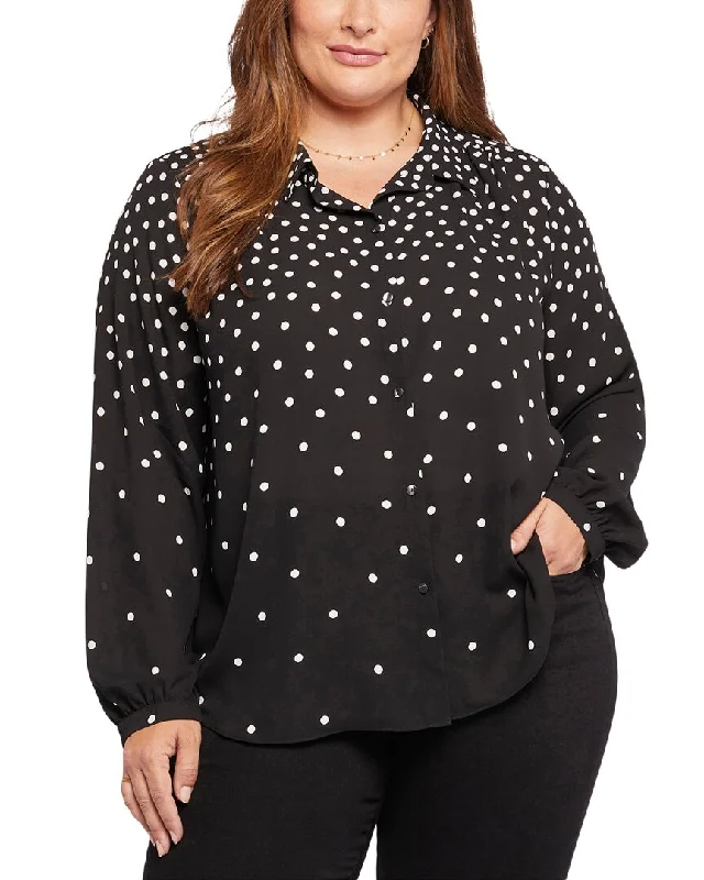 Nydj Plus Modern Blouse Elegant Silk Blouse