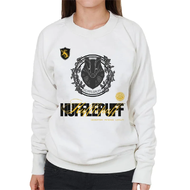 Harry Potter Hufflepuff Badger Crest Women's Sweatshirt Hoodie with Slim Fit Tailored Modern Harry Potter Hufflepuff Badger Crest Women's Sweatshirt Hoodie with Slim Fit Tailored Modern