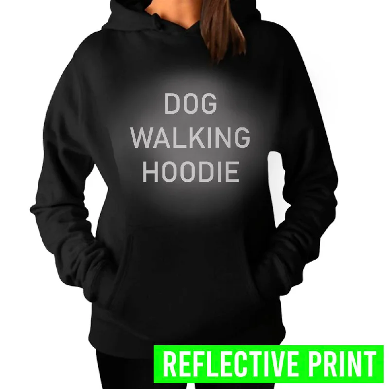 Reflective Print Dog Walking Hoodie - Black (MRK X) Hoodie with Lace Feminine Delicate Reflective Print Dog Walking Hoodie - Black (MRK X) Hoodie with Lace Feminine Delicate