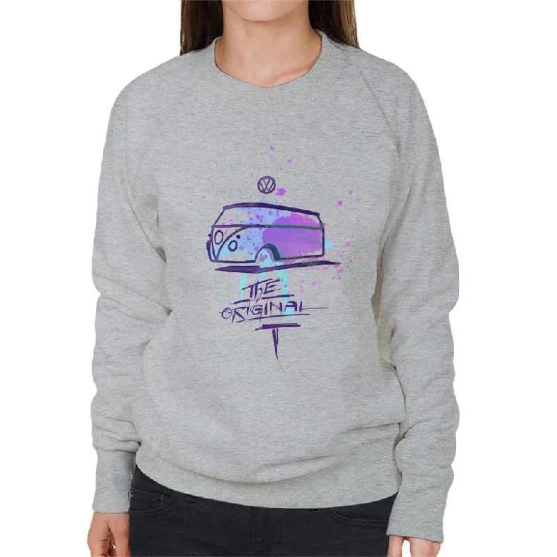 Volkswagen Paint Splash Original Camper Women's Sweatshirt Hoodie with Turtle Neck Cozy Winter Volkswagen Paint Splash Original Camper Women's Sweatshirt Hoodie with Turtle Neck Cozy Winter