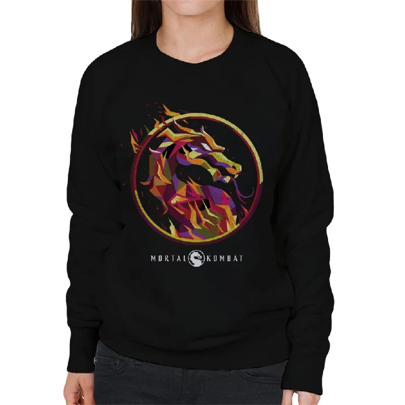 Mortal Kombat Scorpion Flame Art Logo Women's Sweatshirt Hoodie with Tie-Dye Psychedelic Retro Mortal Kombat Scorpion Flame Art Logo Women's Sweatshirt Hoodie with Tie-Dye Psychedelic Retro