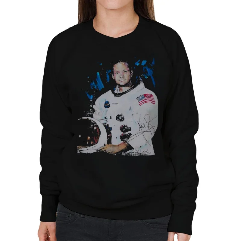 Sidney Maurer Original Portrait Of Neil Armstrong Space Suit Women's Sweatshirt Hoodie with Hidden Zipper Minimalist Clean Sidney Maurer Original Portrait Of Neil Armstrong Space Suit Women's Sweatshirt Hoodie with Hidden Zipper Minimalist Clean