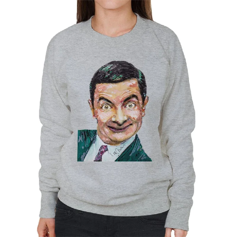 Sidney Maurer Original Portrait Of Mr Bean Rowan Atkinson Women's Sweatshirt Hoodie with Print Artistic Unique Sidney Maurer Original Portrait Of Mr Bean Rowan Atkinson Women's Sweatshirt Hoodie with Print Artistic Unique