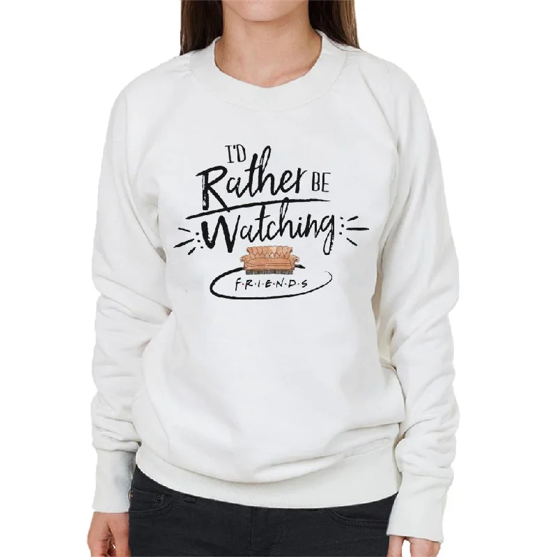 Friends Sofa Id Rather Be Watching Women's Sweatshirt Hoodie with Bell Sleeves Flared Feminine Friends Sofa Id Rather Be Watching Women's Sweatshirt Hoodie with Bell Sleeves Flared Feminine