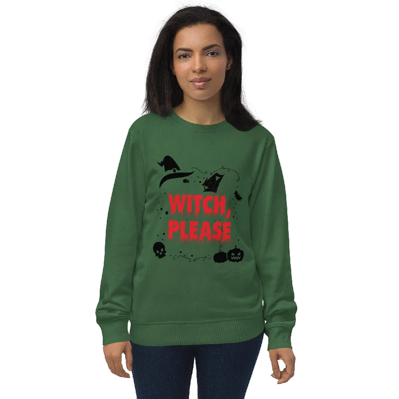 Witch Please Halloween Graphic Women Organic Sweatshirt Hoodie with Puffed Sleeves Voluminous Trendy Witch Please Halloween Graphic Women Organic Sweatshirt Hoodie with Puffed Sleeves Voluminous Trendy