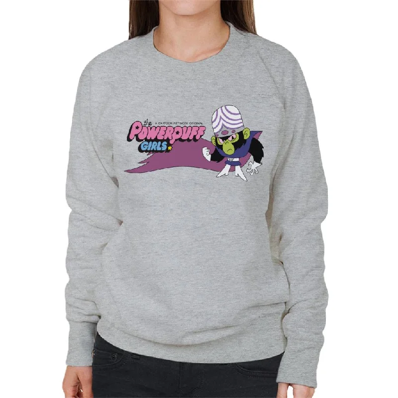 Powerpuff Girls Mojo Jojo Fist Pose Women's Sweatshirt Hoodie with Distressed Vintage Worn Powerpuff Girls Mojo Jojo Fist Pose Women's Sweatshirt Hoodie with Distressed Vintage Worn