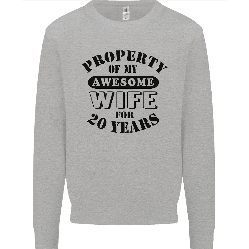 20th Wedding Anniversary 20 Year Funny Wife Mens Sweatshirt Jumper Hoodie with Mesh Breathable Sporty 20th Wedding Anniversary 20 Year Funny Wife Mens Sweatshirt Jumper Hoodie with Mesh Breathable Sporty