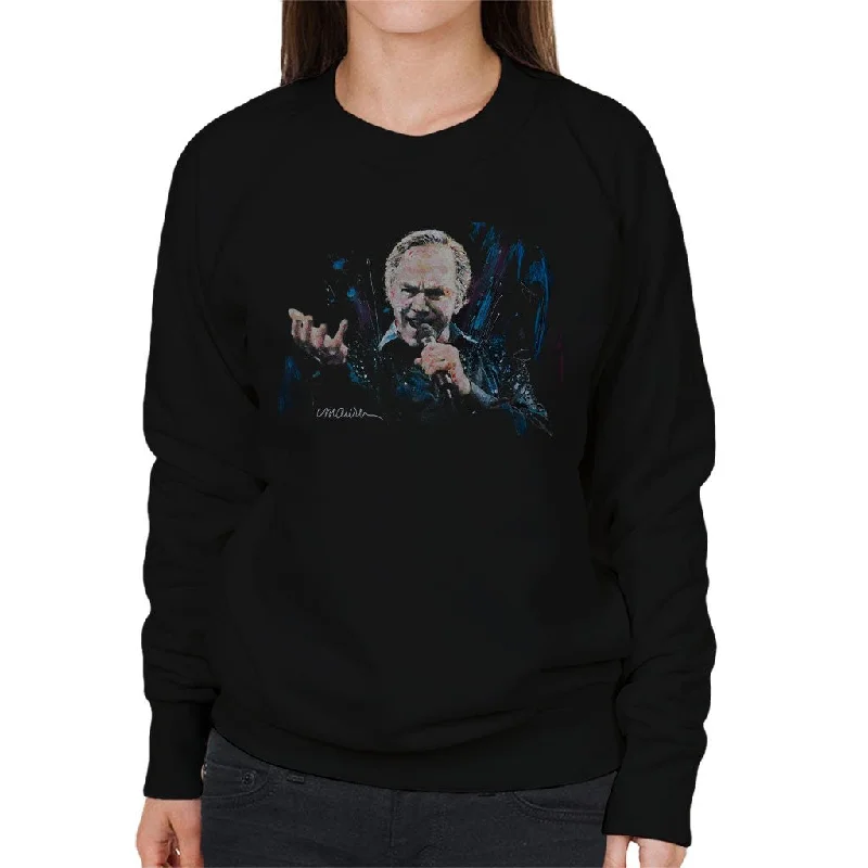 Sidney Maurer Original Portrait Of Neil Diamond Singing Women's Sweatshirt Hoodie with Tied Waist Feminine Flattering Sidney Maurer Original Portrait Of Neil Diamond Singing Women's Sweatshirt Hoodie with Tied Waist Feminine Flattering