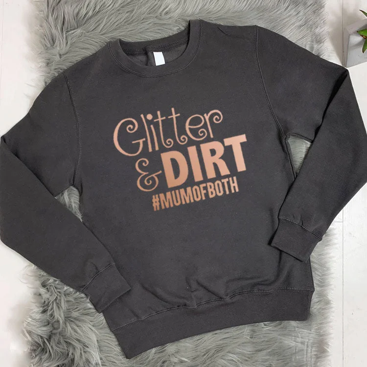 Glitter and Dirt Crew Sweatshirt (MRK X) Hoodie with Contrast Stitching Detailed Premium Glitter and Dirt Crew Sweatshirt (MRK X) Hoodie with Contrast Stitching Detailed Premium