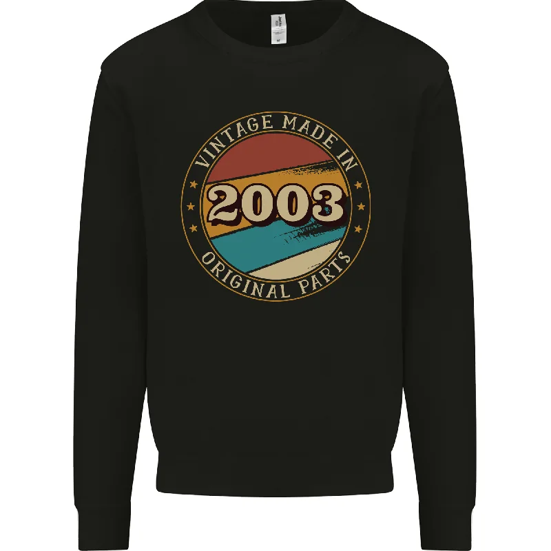 21st Birthday Vintage Made In 2003 Mens Sweatshirt Jumper Hoodie with Stripes Bold Sporty 21st Birthday Vintage Made In 2003 Mens Sweatshirt Jumper Hoodie with Stripes Bold Sporty