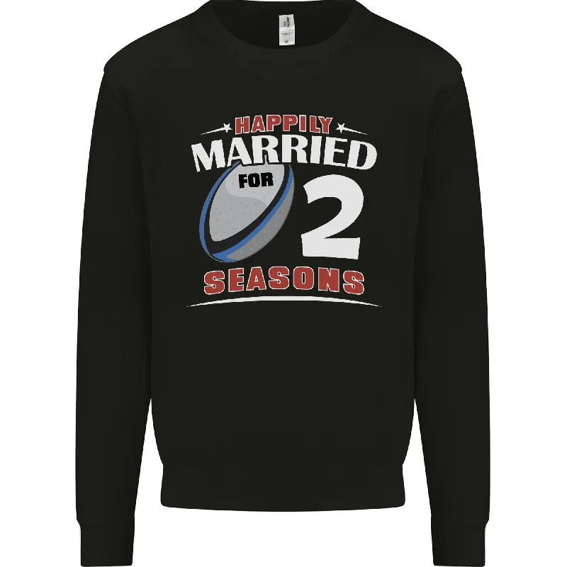 2 Year Wedding Anniversary 2nd Rugby Mens Sweatshirt Jumper Hoodie with Half-Zip Sporty Casual 2 Year Wedding Anniversary 2nd Rugby Mens Sweatshirt Jumper Hoodie with Half-Zip Sporty Casual