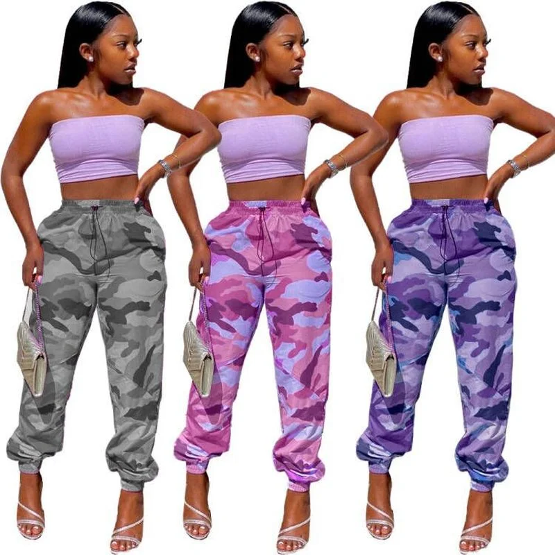 Wholesale Street trendsetter fashion camouflage casual pants（CL9292） Classic Stretch Pants