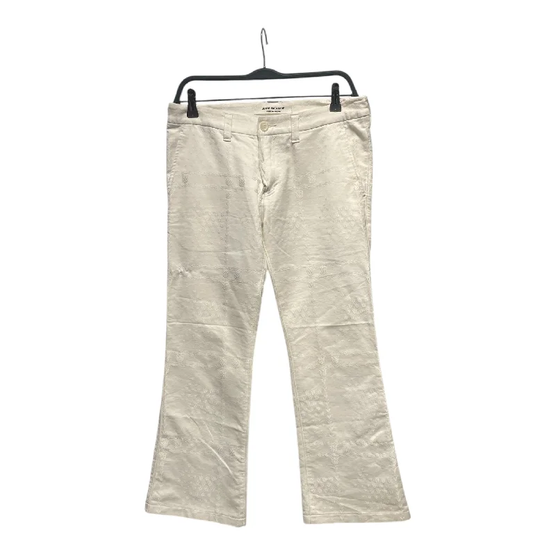 JUNYA WATANABE COMME des GARCONS/Cropped Pants/S/Polyester/WHT/floral embroid Casual Lounge Pants JUNYA WATANABE COMME des GARCONS/Cropped Pants/S/Polyester/WHT/floral embroid Casual Lounge Pants
