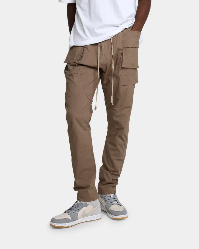 MNML Drop Crotch Cargo Pants Stone Chic Wool Trousers