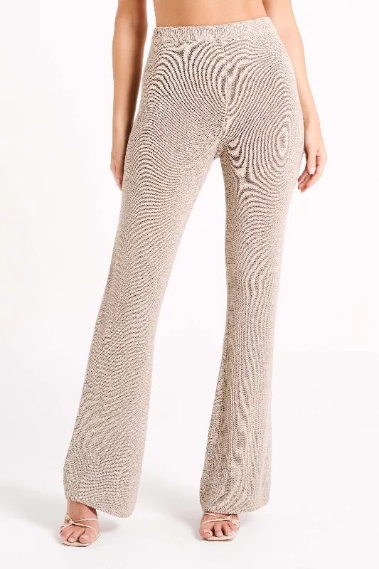 Carlota Knit Pants - Taupe Trendy Palazzo Pants