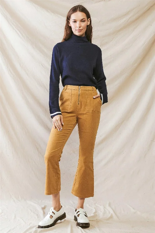 Mustard Denim Cotton Material Four Pocket High Waist Pants /1-2-2-1 Slim-Fit Leggings Mustard Denim Cotton Material Four Pocket High Waist Pants /1-2-2-1 Slim-Fit Leggings