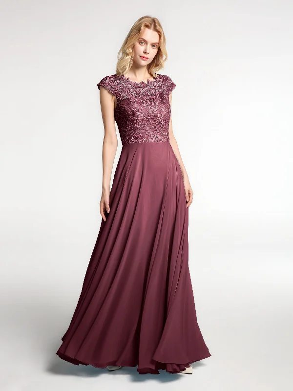 Illusion Wrap Neck Lace and Chiffon Maxi Dress-Cabernet Comfortable Flowy Maxi Dress Illusion Wrap Neck Lace and Chiffon Maxi Dress-Cabernet Comfortable Flowy Maxi Dress