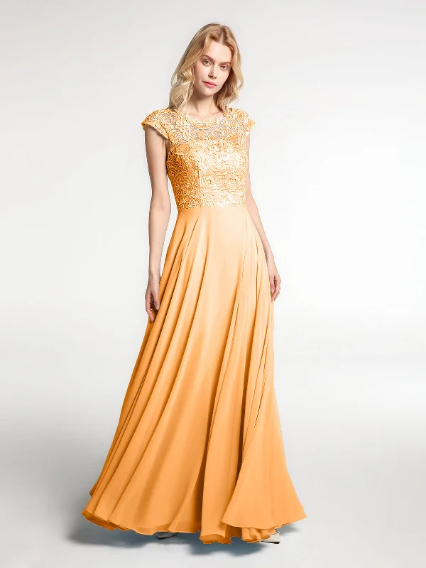 Illusion Wrap Neck Lace and Chiffon Maxi Dress-Tangerine Fashionable High-Low Maxi Dress Illusion Wrap Neck Lace and Chiffon Maxi Dress-Tangerine Fashionable High-Low Maxi Dress