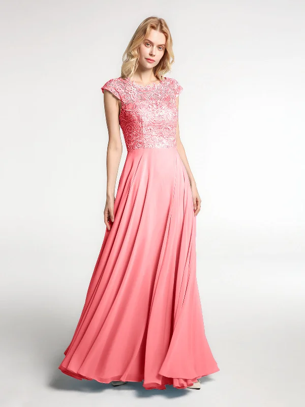 Illusion Wrap Neck Lace and Chiffon Maxi Dress-Watermelon Stylish Button-Up Maxi Dress Illusion Wrap Neck Lace and Chiffon Maxi Dress-Watermelon Stylish Button-Up Maxi Dress