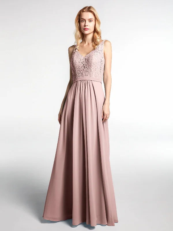 Lace Bodice Chiffon Skirt Maxi Dress with V-neck-Dusty Rose Trendy Floral Print Maxi Dress Lace Bodice Chiffon Skirt Maxi Dress with V-neck-Dusty Rose Trendy Floral Print Maxi Dress